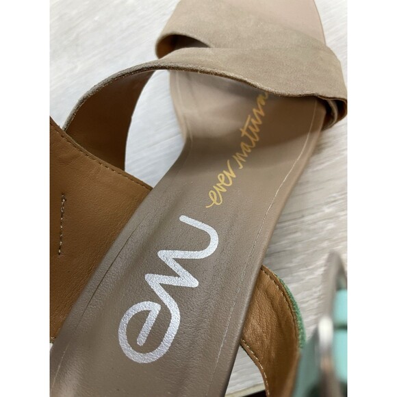 EMU Australia Ever Women's Brown Suede Turquoise Heel Sanal 8 Ankle Strap Shoes - Picture 7 of 10